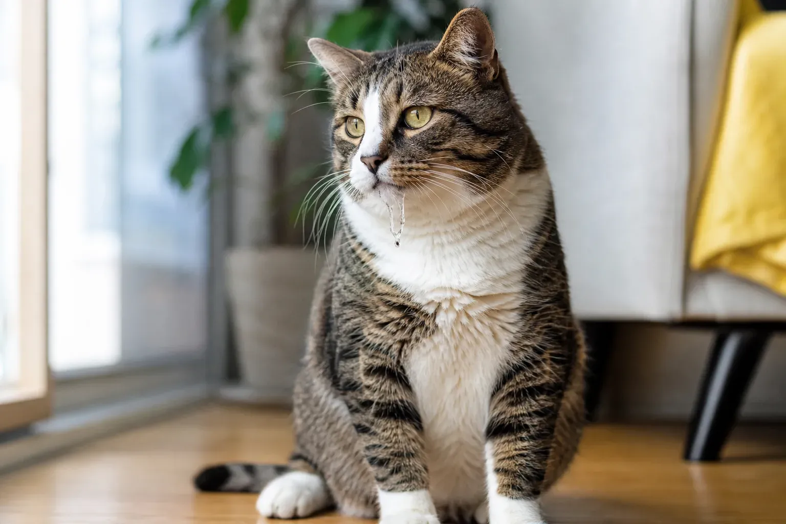 Chat qui bave beaucoup : causes possibles et bons réflexes