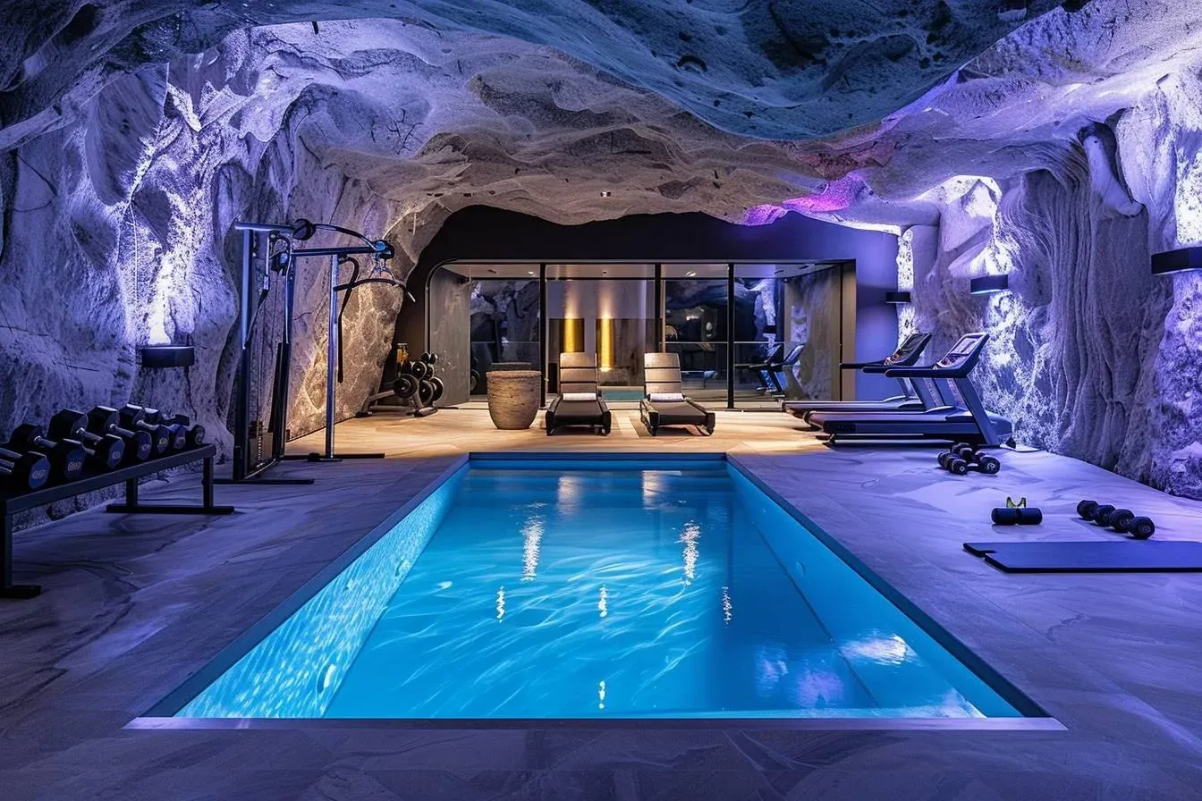 comment créer une salle de sport autour d’une piscine dans une cave ?