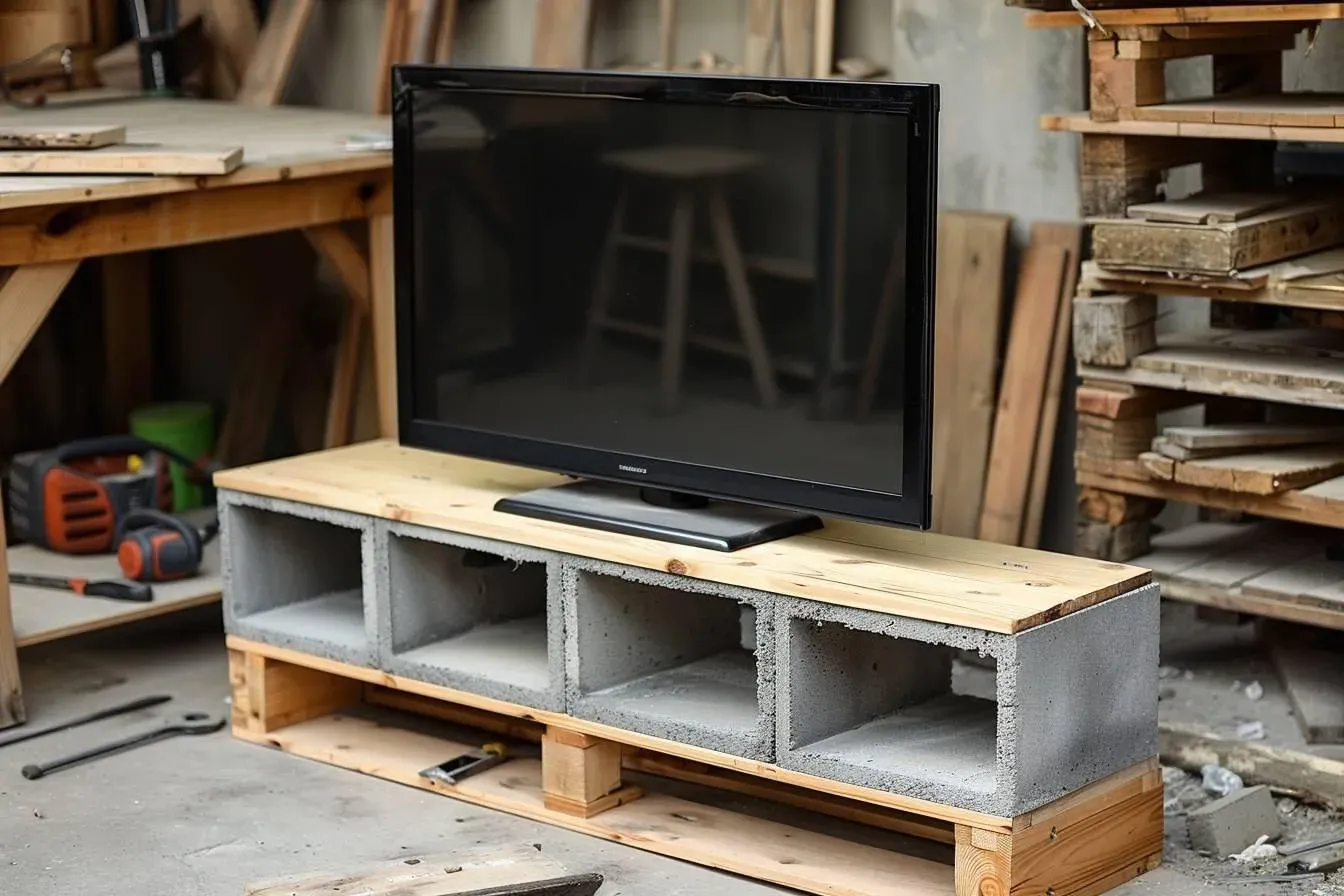 Comment fabriquer un meuble TV en parpaing et bois : un guide éducatif