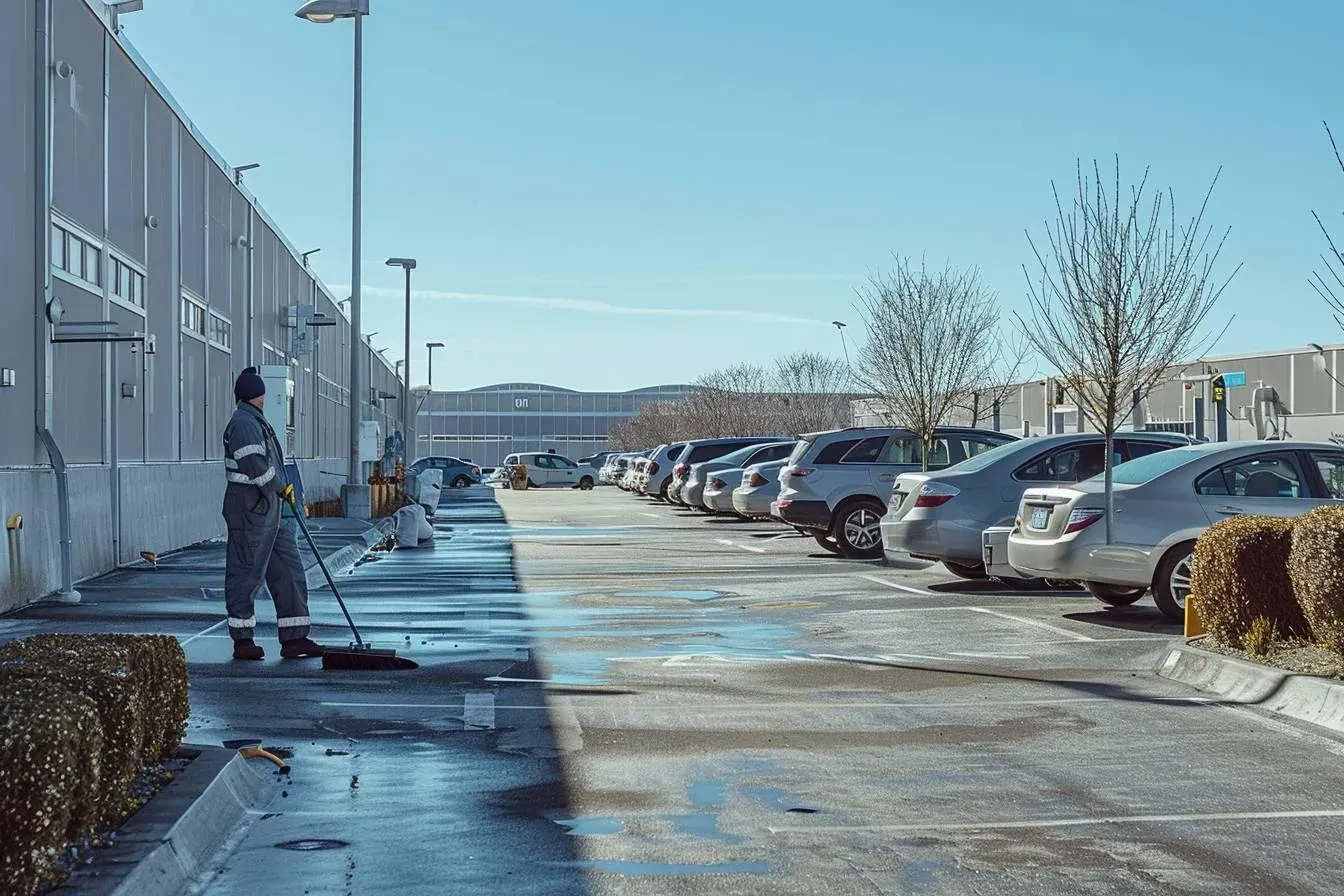 comment sont entretenus les parkings près de l’aéroport?